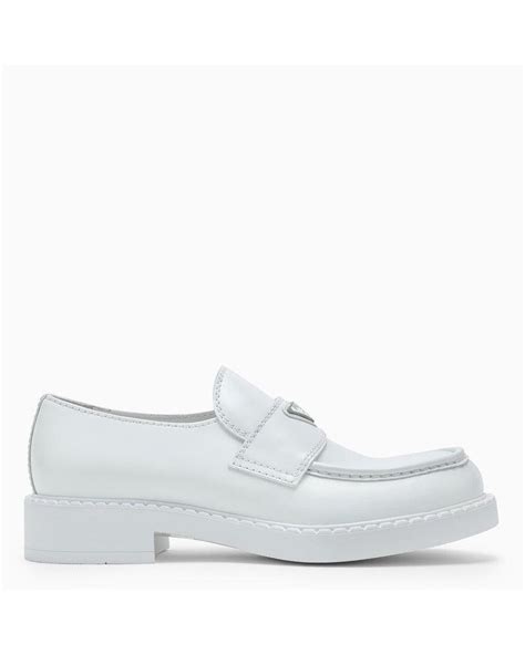 pflaster prada|White Brushed Leather Loafers .